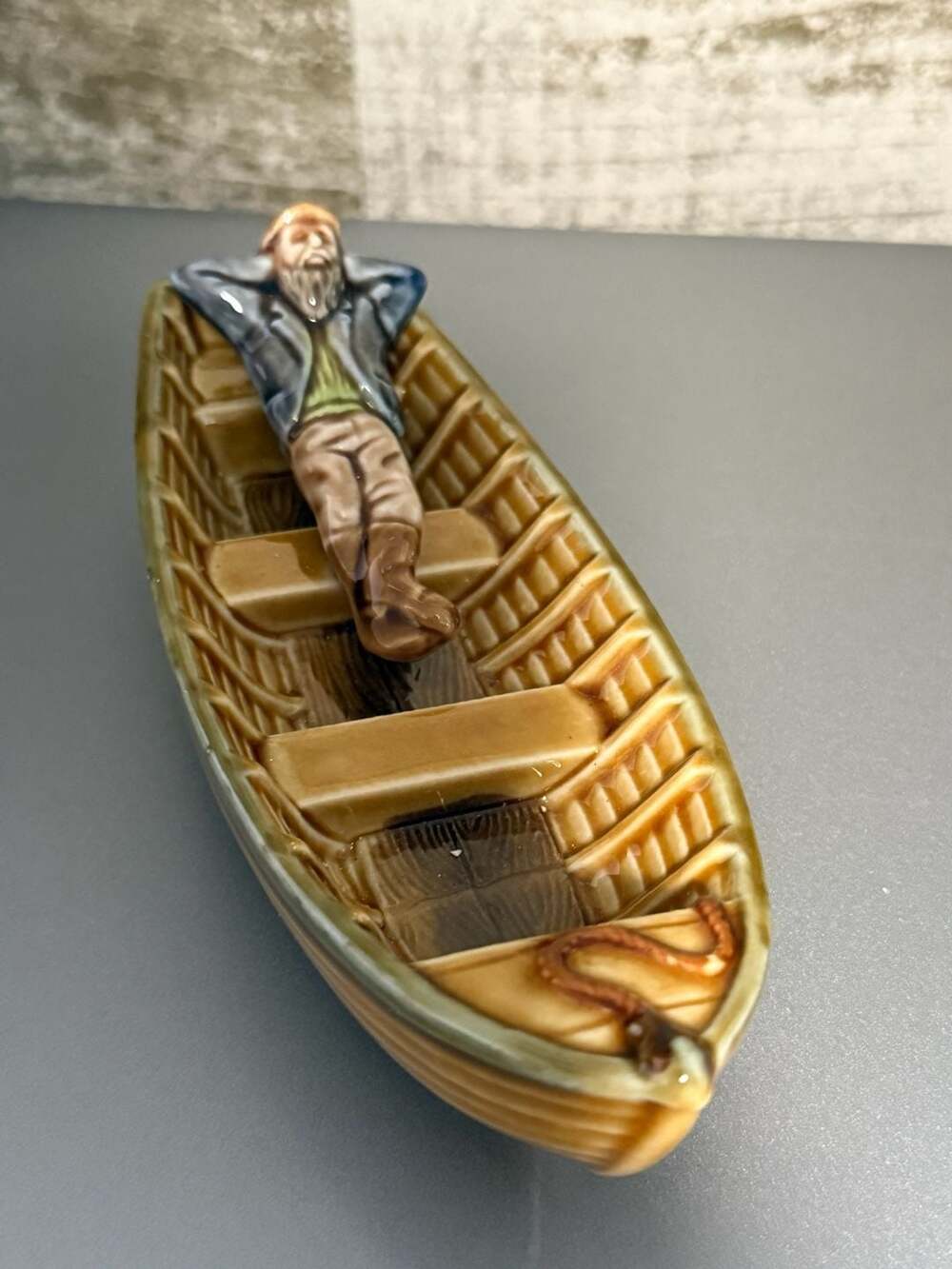 Wade Man In A Boat Porcelain Miniature Figurine